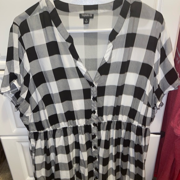 Black and white babydoll bottom-up flannel - Picture 1 of 1